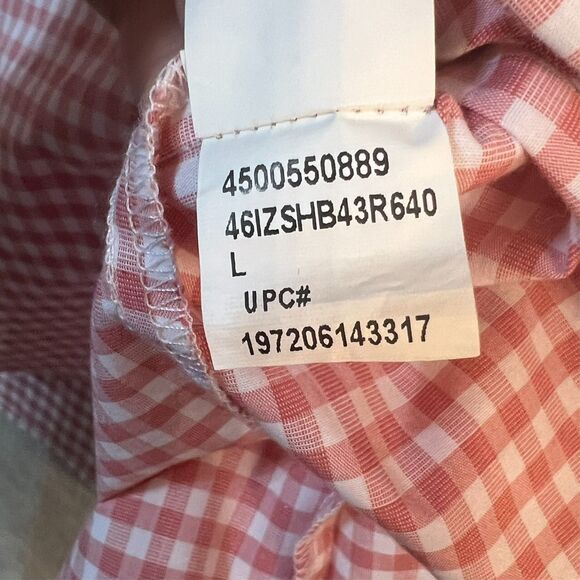 IZOD Men’s Dress Shirt LG Multi color checked White, Pink, Plaid Work, Dress - Picture 6 of 7